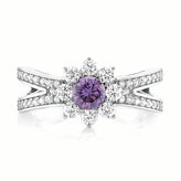 Sterling Silver Purple Cubic Zirconia Ring