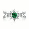 Sterling Silver Green Cubic Zirconia Ring