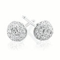 Sterling Silver Cubic Zirconia Cluster Ball  Stud Earrings