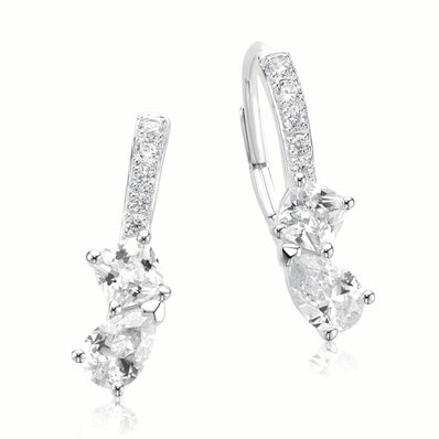 Sterling SilverCubic Zirconia  Huggie Earrings