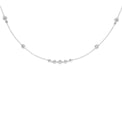 Sterling Silver  Cubic Zirconia Station Necklace