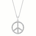 Sterling Silver Cubic Zirconia Peace Pendant