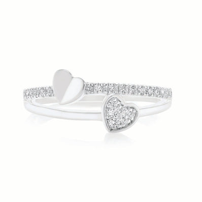 Sterling Silver  Cubic Zirconia Heart Ring