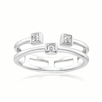 Sterling Silver White Cubic Zirconia Ring