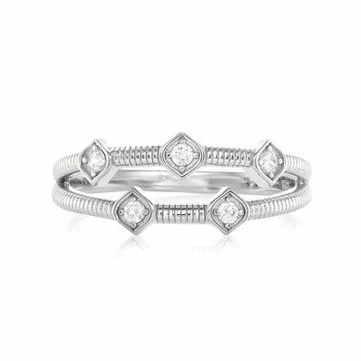 Sterling Silver Cubic Zirconia Split Ring