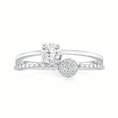 Sterling Silver  Cubic Zirconia Ring