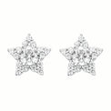 Sterling SilverCubic Zirconia Star  Stud Earrings