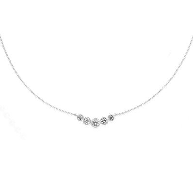 Sterling Silver  Cubic Zirconi 42-47cm Necklace