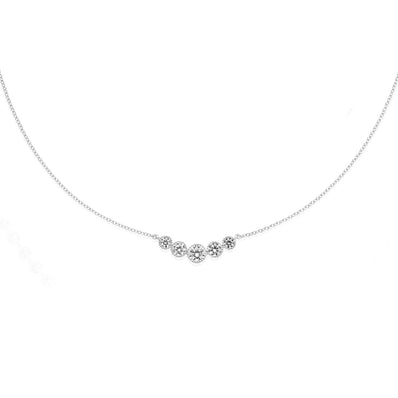 Sterling Silver  Cubic Zirconi 42-47cm Necklace