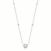 Sterling Silver Fresh Water Pearl & Cubic Zirconia Necklace