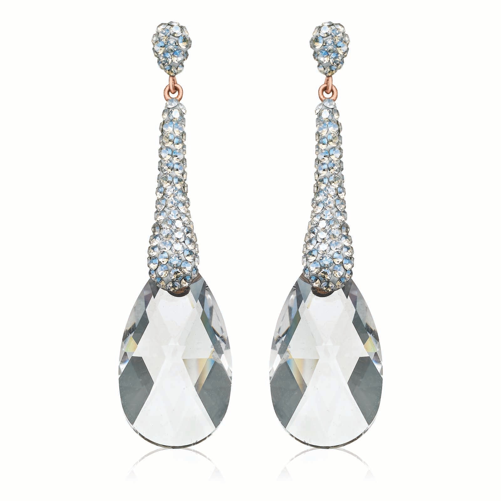 Eclipse Sterling Silver & Rose Gold Plated Drop Earrings