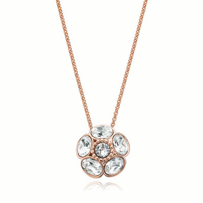 Eclipse Sterling Silver & Rose Gold Plated  Swarovski Necklace Pendant