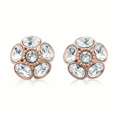 Eclipse Sterling Silver & Rose Gold PlatedSwarovski  Stud Earrings
