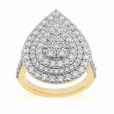 9ct Yellow Gold  2 CARAT tw of Diamonds Ring