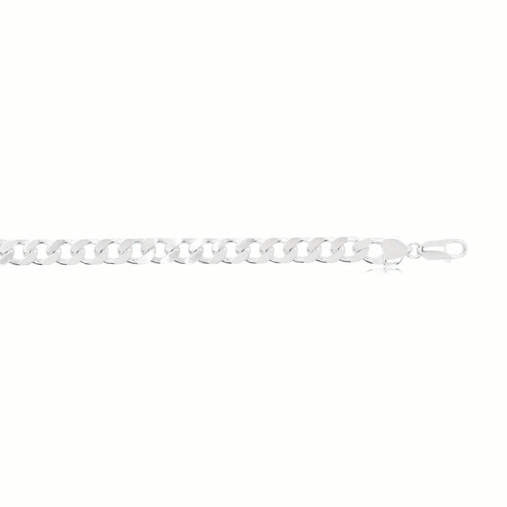 Sterling Silver 55cm Bevel Diamond Cut Open Flat Curb Chain