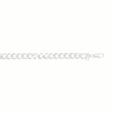 Sterling Silver 55cm Bevel Diamond Cut Open Flat Curb Chain