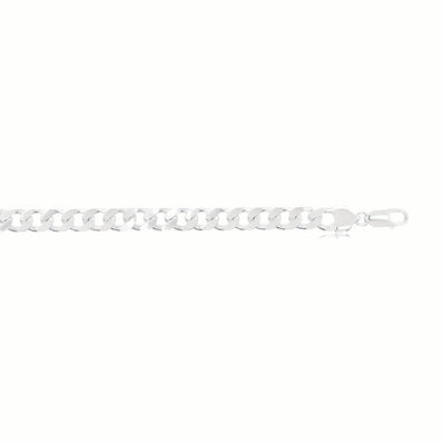 Sterling Silver 55cm Bevel Diamond Cut Open Flat Curb Chain