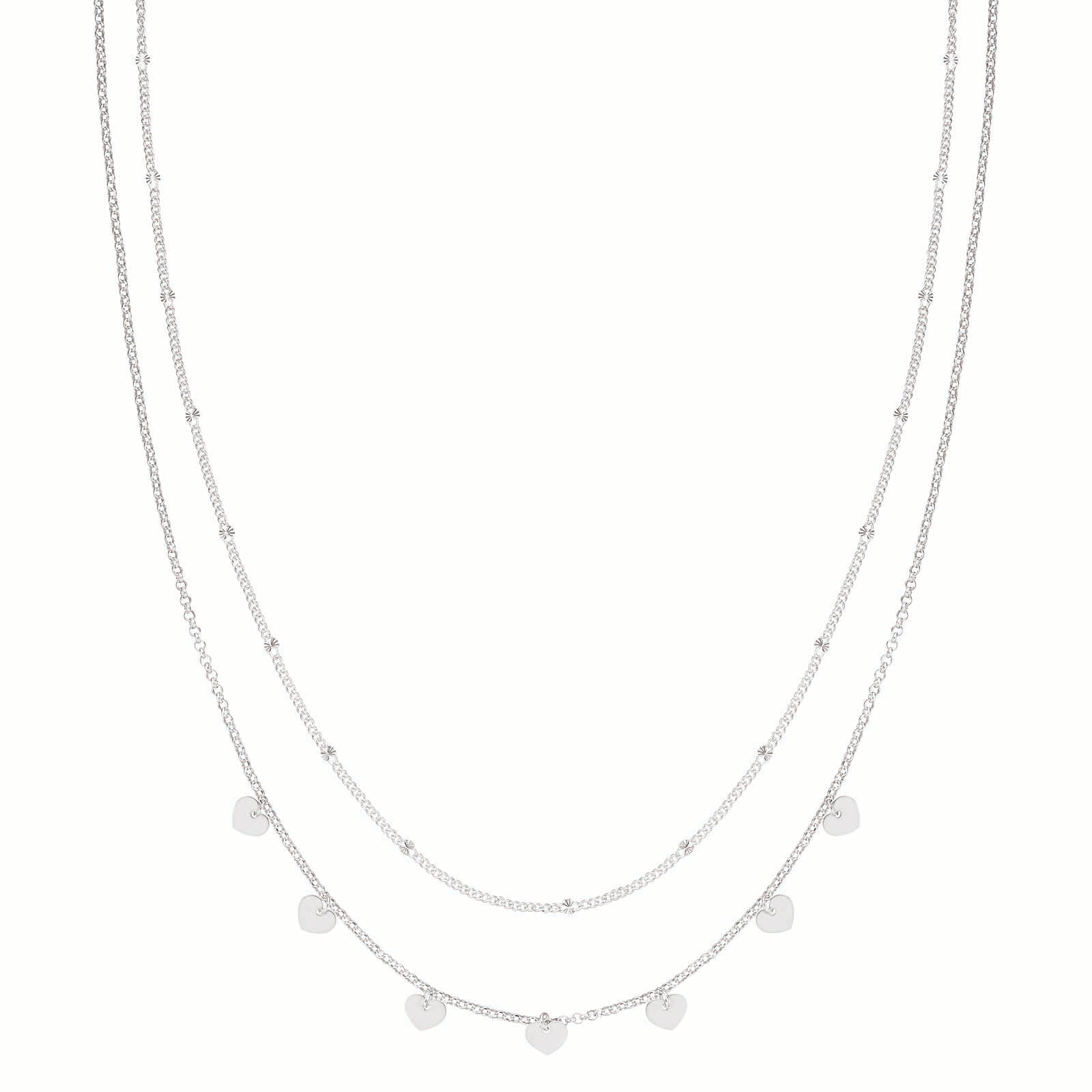 Sterling Silver 43 cm Heart Necklace