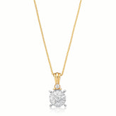 9ct Yellow Gold Round Brilliant Cut 0.10 CARAT tw of Diamonds Pendant
