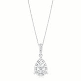 9ct White Gold Round Brilliant Cut 0.10 CARAT tw of Diamonds Pendant