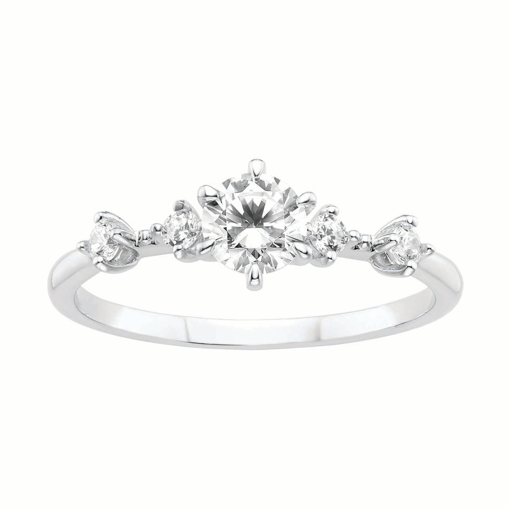 Sterling Silver Round Cubic Zirconia Ring