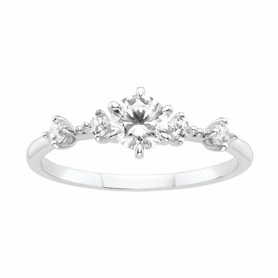 Sterling Silver Round Cubic Zirconia Ring