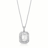 Sterling Silver Emerald Cubic Zirconia Pendant
