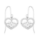 Sterling Silver Pear & Round White Cubic Zirconia Drop Earrings