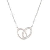 Sterling Silver Cubic Zirconia Interlocked Circles Necklace