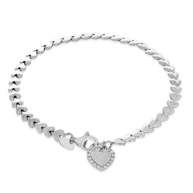 Sterling Silver 19cm Heart  Padlock Bracelets
