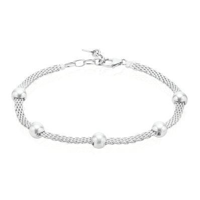 Sterling Silver 19.5cm Ball Fancy Bracelets