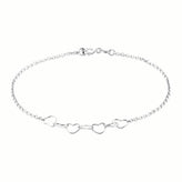 Sterling Silver  19cm Hearts Link Bracelet