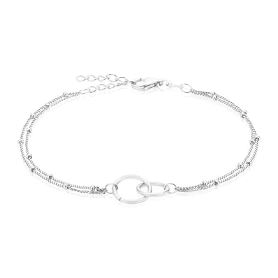 Sterling Silver 21cm Circle Link Fancy Bracelets