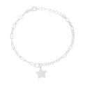 Sterling Silver 19.5cm with White Cubic Zirconia Drop Star Bracelets