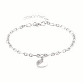 Sterling Silver 19.5 cm Cubic Zirconia Heart Drop Bracelet