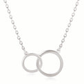 Sterling Silver 43 cm Double Circle Link Necklace