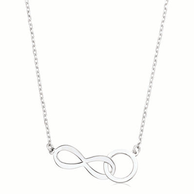 Sterling Silver 43 cm Infinity Circle Link Necklace