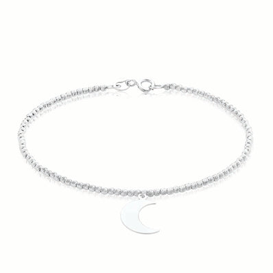 Sterling Silver 19cm Crescent Bracelet