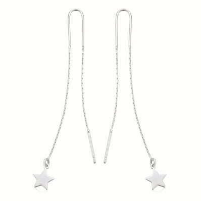 Sterling Silver Star Threader Earrings