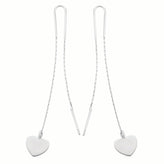 Sterling Silver Heart Threader Earrings