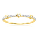 9ct Yellow Gold with Round Brilliant Cut 0.09 CARAT tw of Diamond Dress Ring