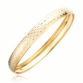 9ct Yellow Gold & Silver-filled 65mm Diamond Cut Bangle