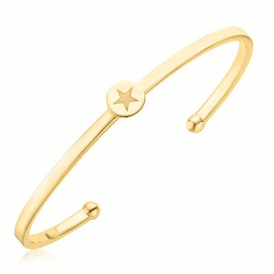 9ct Yellow Gold & Silver-filled 6mm Star Disc Bangle