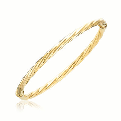 9ct Yellow Gold & Silver-filled  65mm Twist Bangle