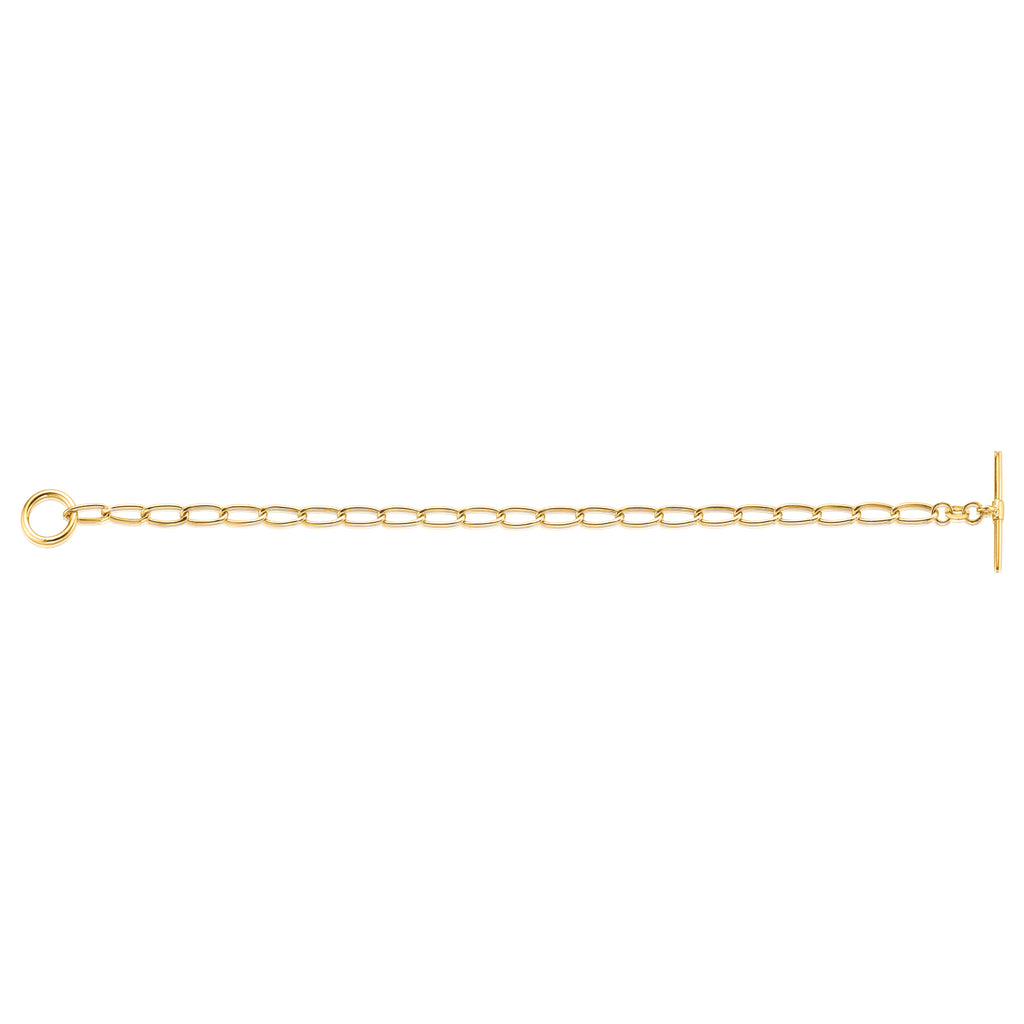 9ct Yellow Gold Silver Filled Oval Curb T-bar Bracelet – Zamels