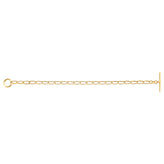 9ct Yellow Gold & Silver-filled Oval Curb T-bar Bracelet