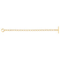 9ct Yellow Gold & Silver-filled Oval Curb T-bar Bracelet
