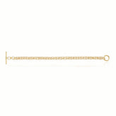 9ct Yellow Gold & Silver-filled 19cm Fancy T-Bar Bracelet