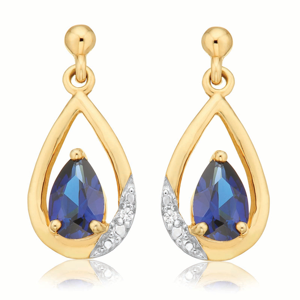 Sapphire drop on sale earrings yellow gold