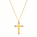 9ct Yellow Gold  45 cm Cubic Zirconia Cross Necklace